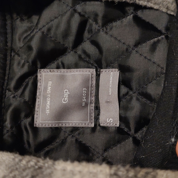 🖤 EUC Gap Brand Ladie's Wool Moto Type Jacket Full Zip Grey Plaid, Fall 2013, S - Picture 8 of 10